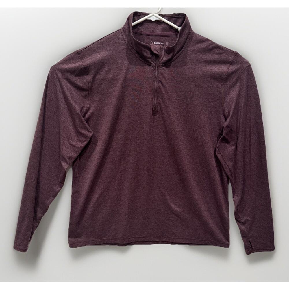 Badlands Long-sleeve Every-Wear‎ 1/4 Zip Pullover Men's 2XL Maroon Hunting Core